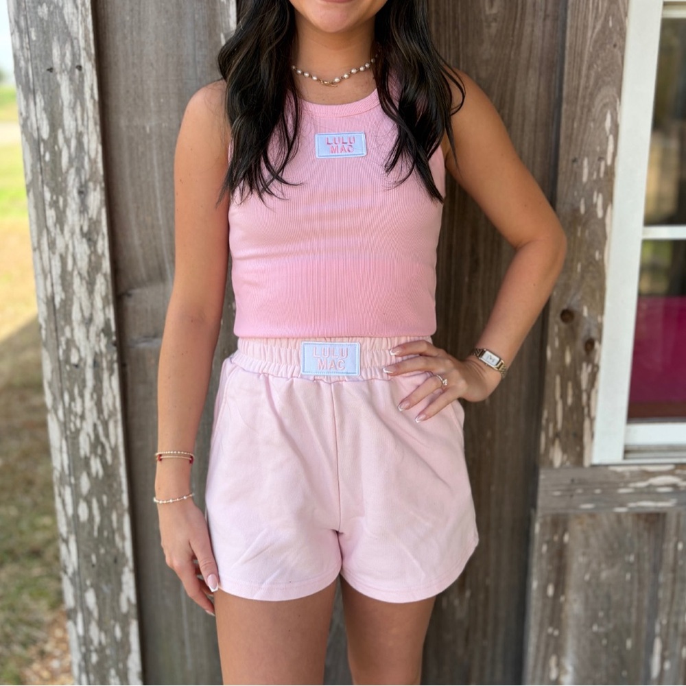 Lulu Mac Light Pink Terry Cloth Shorts